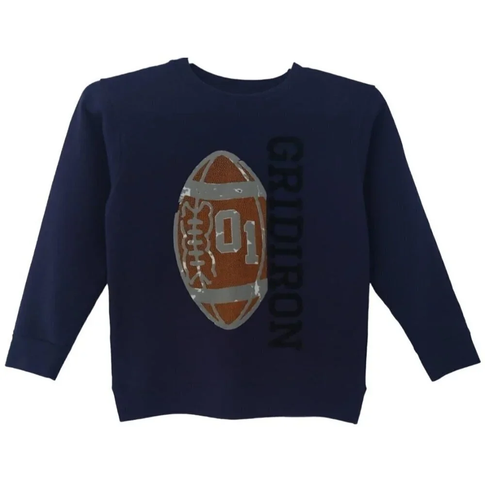 Hanes FreshIQ Gridiron Football Graphic Sweatshirt M Medium Navy Blue